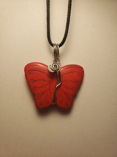 Butterfly Howlite dyed-red