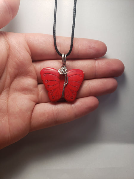 Butterfly Howlite dyed-red