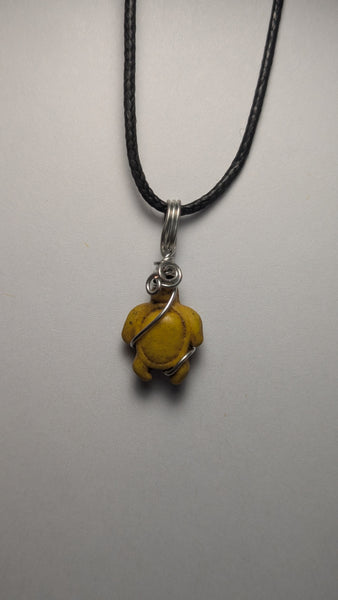 Howlite turtle dyed-yellow