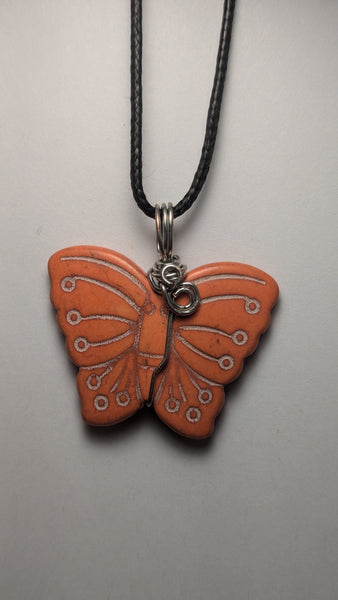 Butterfly Howlite dyed-orange