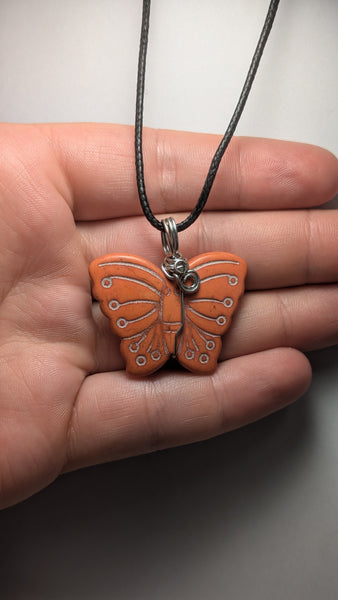 Butterfly Howlite dyed-orange
