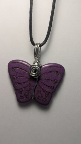 Butterfly Howlite dyed-purple