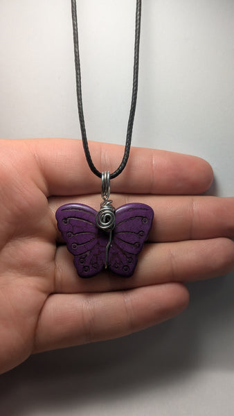 Butterfly Howlite dyed-purple