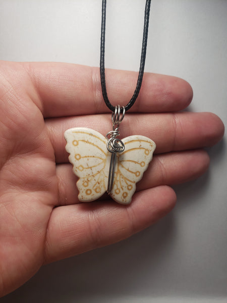 Butterfly Howlite dyed-white
