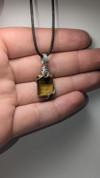 Tigers eye necklace small rectangle