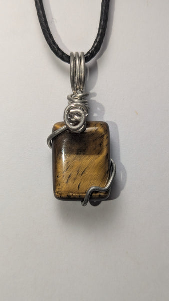 Tigers eye necklace small rectangle